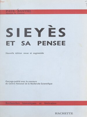 cover image of Sieyès et sa pensée